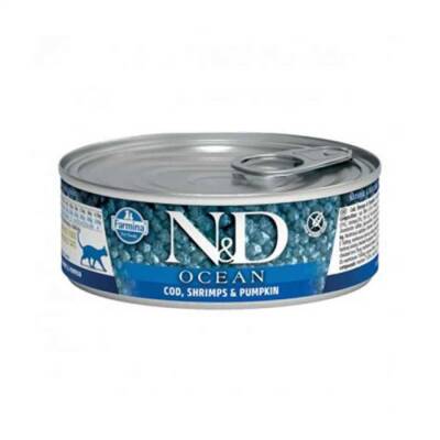 N&D Ocean Morina Balıklı Karidesli Balkabaklı Yetişkin Kedi Konservesi 80 gr - 1