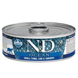 N&D Ocean Ton ve Morina Balıklı Karidesli Yetişkin Kedi Konservesi 80 gr - 1