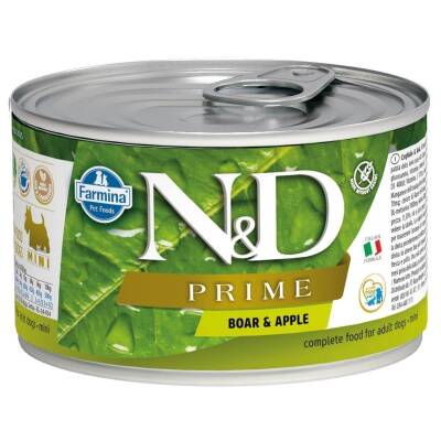 N&D Prime Mini Domuzu ve Elmalı Yetişkin Köpek Konservesi 140 gr - 1