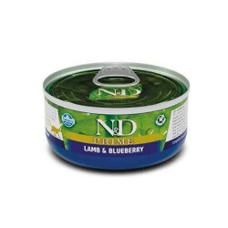N&D Prime Tahılsız Kuzu Etli ve Yaban Mersinli Yetişkin Kedi Konservesi 70 gr - N&D