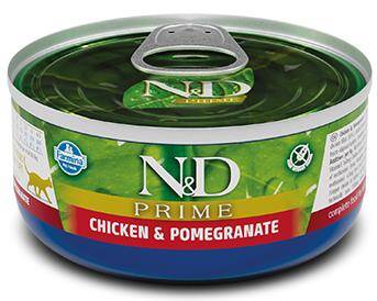 N&D Prime Tahılsız Tavuk ve Narlı Yetişkin Kedi Konservesi 70 gr - 1