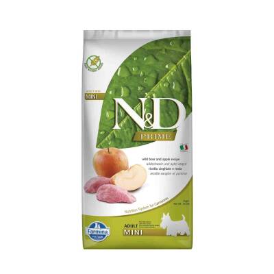 N&D Prime Tahılsız Yaban Domuzlu Elmalı Küçük Irk Yetişkin Köpek Maması 7 kg - 1