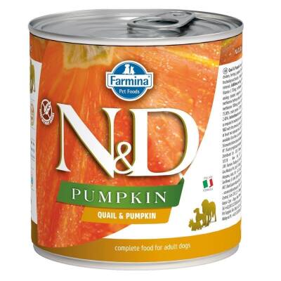 N&D Pumpkin Balkabaklı Tahılsız Bıldırcınlı Yetişkin Köpek Konservesi 285 gr - 1