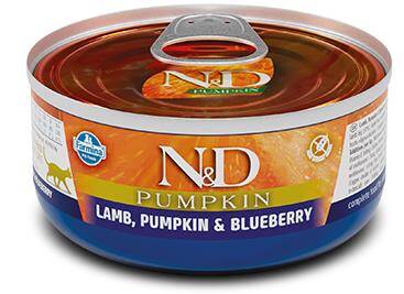 N&D Pumpkin Balkabaklı Tahılsız Kuzu Etli ve Yaban Mersinli Kedi Konservesi 70 gr - 1