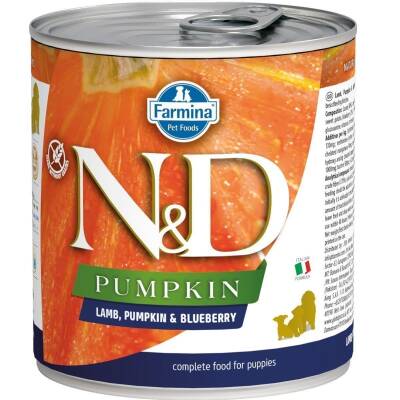 N&D Pumpkin Balkabaklı Tahılsız Kuzu Etli ve Yaban Mersinli Yavru Köpek Konservesi 285 gr - 1