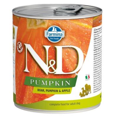N&D Pumpkin Balkabaklı Tahılsız Yaban Domuzu ve Elmalı Yetişkin Köpek Konservesi 285 gr - 1