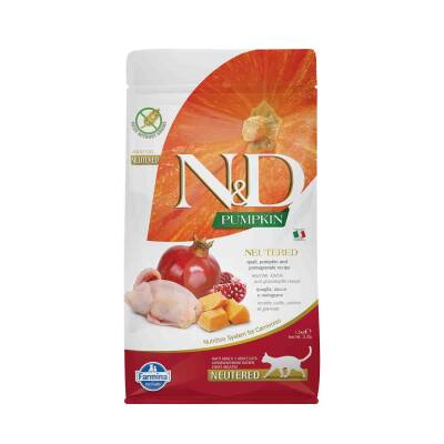 N&D Pumpkin Tahılsız Bıldırcın Etli Bal Kabaklı ve Narlı Kısırlaştırılmış Kedi Maması 1,5 kg - 1