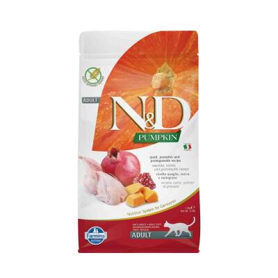 N&D Pumpkin Tahılsız Bıldırcın Etli Bal Kabaklı ve Narlı Yetişkin Kedi Maması 1,5 kg - 1