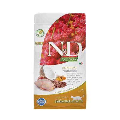 N&D Quinoa Skin Coat Tahılsız Tüy Bakım Bıldırcın Yetişkin Kedi Maması 5 kg - 1