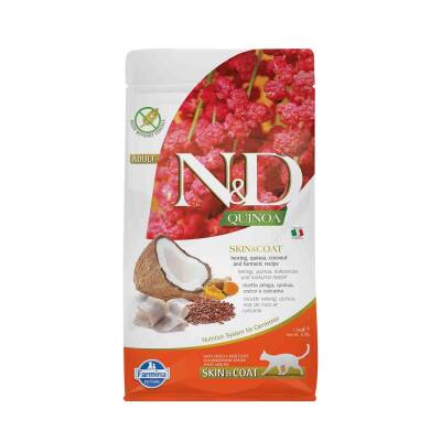 N&D Quinoa Tahılsız Skin & Coat Ringa Balıklı Yetişkin Kedi Maması 1,5 kg - 1