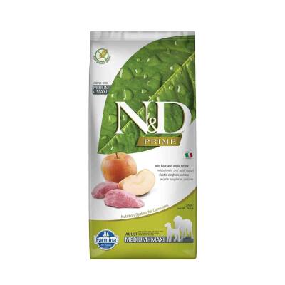 N&D Tahılsız Yaban Domuzlu Elmalı Orta ve Büyük Irk Yetişkin Köpek Maması 12 kg - 1