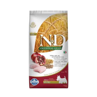 N&D Tavuk ve Nar Yetişkin Mini Az Düşük Tahıllı Köpek Maması 7 kg - 1