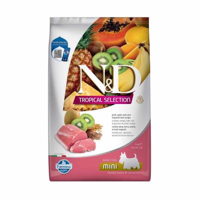 N&D Tropical Selection Düşük Tahıllı Domuz Etli ve Tropikal Meyveli Küçük Irk Yetişkin Köpek Maması 5 kg - 1
