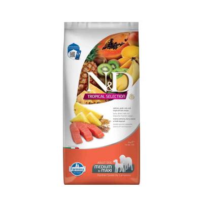 N&D Tropical Selection Düşük Tahıllı Somonlu ve Tropikal Meyveli Orta ve Büyük Irk Yetişkin Köpek Maması 10 kg - 1