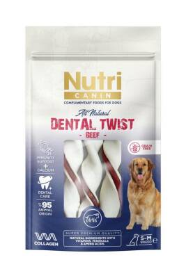Nutri Canin Dental Twist Biftekli Diş Sağlığı Köpek Ödülü 80 Gr - 1