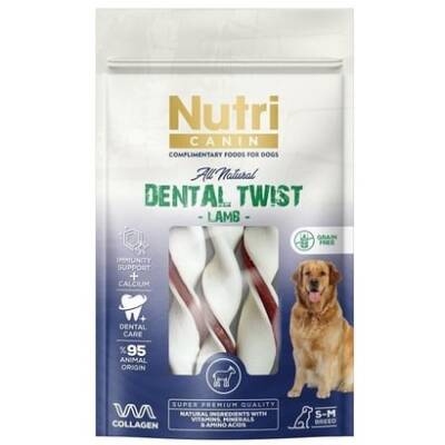 Nutri Canin Dental Twist Kuzu Etli Diş Sağlığı Köpek Ödülü 80 Gr - 1