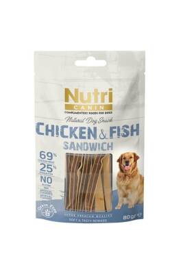 Nutri Canin Tahılsız Tavuklu Ve Balıklı Sandviç Köpek Ödülü 80 Gr - 1
