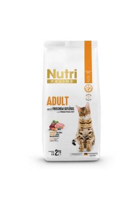 Nutri Feline Nutri Glutensiz Kümes Hayvanlı Düşük Tahıllı Yetişkin Kedi Maması 2 kg - 1