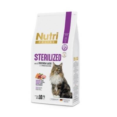 Nutri Feline Sterilized Somonlu Tahılsız Kısırlaştırılmış Kedi Maması 10 Kg - 1