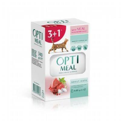 Optimeal Dana Etli Yetişkin Kedi Yaş Maması 85 gr (4 AL 3 ÖDE) - 1