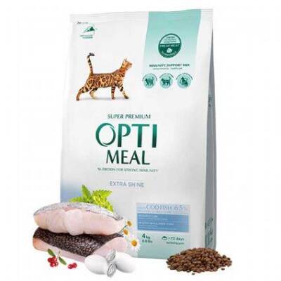 Optimeal Extra Shine Morina Balıklı Probiyotik İçerikli Yetişkin Kedi Maması 4 kg - 1