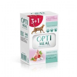Optimeal Kuzu Etli Sebzeli Yetişkin Kedi Yaş Maması 85 gr (4 AL 3 ÖDE) - Optimeal