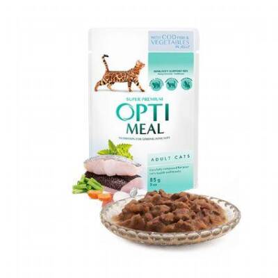 Optimeal Morina Balıklı Sebzeli Yetişkin Kedi Yaş Maması 85 gr - 1