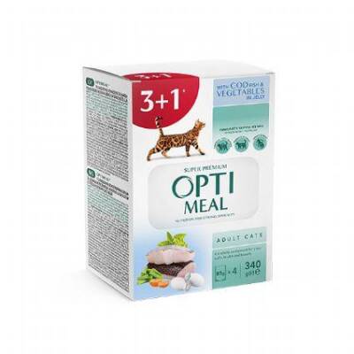 Optimeal Morina Balıklı Sebzeli Yetişkin Kedi Yaş Maması 85 gr (4 AL 3 ÖDE) - 1