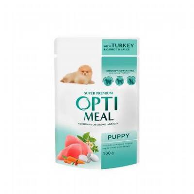 Optimeal Probiyotik İçerikli Hindili Yaş Küçük Irk Yavru Köpek Maması 85 gr - 1