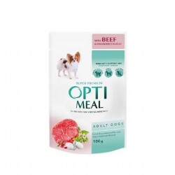 Optimeal Probiyotik İçerikli Sığır Etli Yaş Küçük Irk Yetişkin Köpek Maması 85 gr - Optimeal