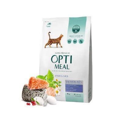 Optimeal Somonlu Kısırlaştırılmış Yetişkin Kedi Maması 4 kg - 1