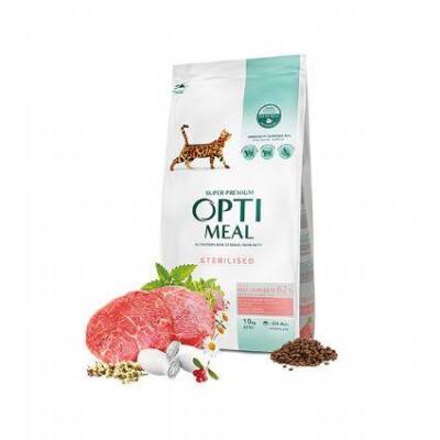 Optimeal Süper Premium Dana Etli-Sorgumlu Kısır Kedi Maması 10 kg - 1
