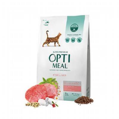 Optimeal Süper Premium Dana Etli-Sorgumlu Kısır Kedi Maması 4 kg - 1
