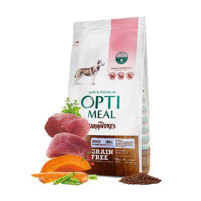 Optimeal Süper Premium Ördekli ve Sebzeli Tüm Irklar İçin Tahılsız Yetişkin Köpek Maması 10 kg - 1