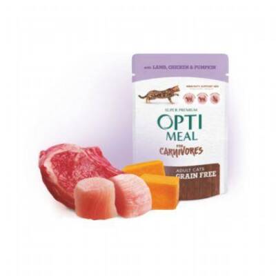 Optimeal Super Premium Tavuk Kuzu Filetolu Balkabaklı Tahılsız Yetişkin Kedi Yaş Maması 85 gr - 1
