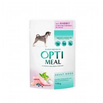 Optimeal Tavşanlı Yaban Mersinli Yaş Küçük Irk Yetişkin Köpek Maması 85 gr - 1