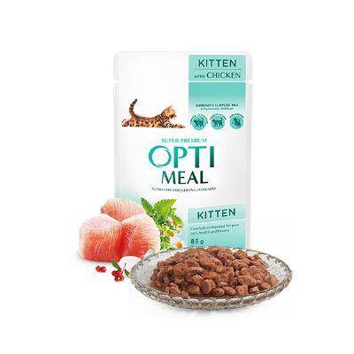 Optimeal Tavuklu Yavru Kedi İçin Yaş Kedi Maması 85 gr - 1