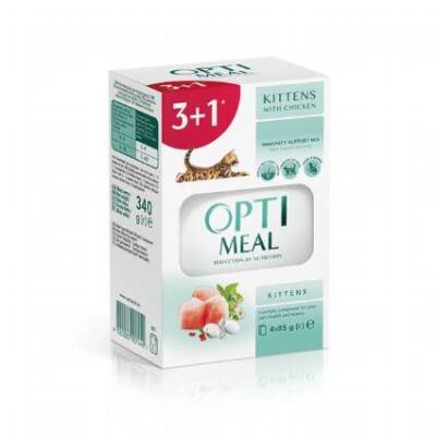Optimeal Tavuklu Yavru Kedi İçin Yaş Kedi Maması 85 gr (4 AL 3 ÖDE) - 1
