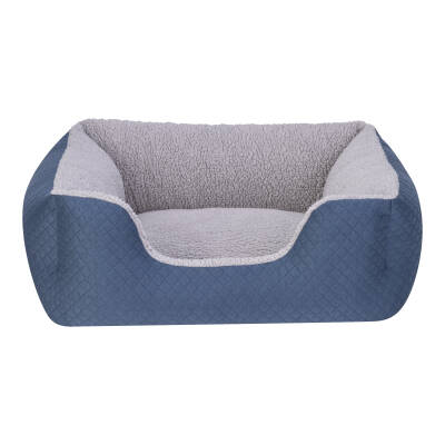 Pet Comfort Echo Kedi ve Köpek Yatağı Mavi/Gri Peluş S 60x50cm - 1