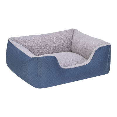 Pet Comfort Echo Kedi ve Köpek Yatağı Mavi/Gri Peluş S 60x50cm - 2