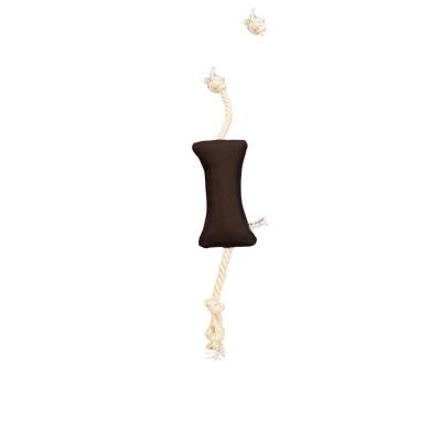Pet Comfort İpli Kemik Su Geçirmez Köpek Oyuncağı, Kahverengi 17cm - 1
