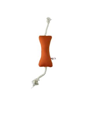 Pet Comfort İpli Kemik Su Geçirmez Köpek Oyuncağı, Turuncu 17cm - 1