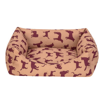 Pet Comfort Uniform Bej-Bordo Kedi ve Köpek Yatağı S 50x40cm - 1