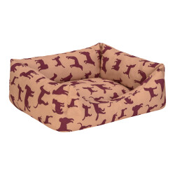 Pet Comfort Uniform Bej-Bordo Kedi ve Köpek Yatağı S 50x40cm - 2