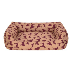 Pet Comfort Uniform Bej-Bordo Köpek Yatağı L 70x60cm - 1