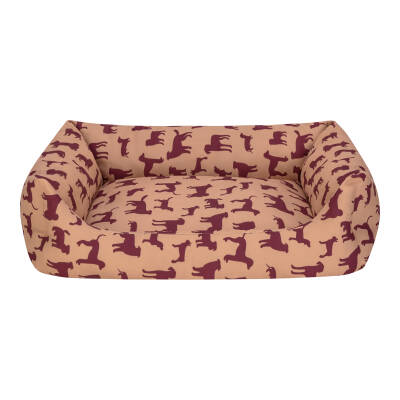 Pet Comfort Uniform Bej-Bordo Köpek Yatağı L 70x60cm - 1