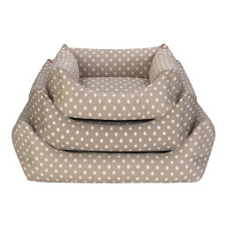 Pet Comfort Uniform Bej Puantiyeli Kedi ve Köpek Yatağı M 60x50cm - 4