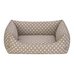 Pet Comfort Uniform Bej Puantiyeli Kedi ve Köpek Yatağı M 60x50cm - Pet Comfort