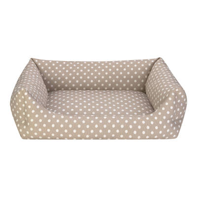 Pet Comfort Uniform Bej Puantiyeli Köpek Yatağı L 70x60cm - 1