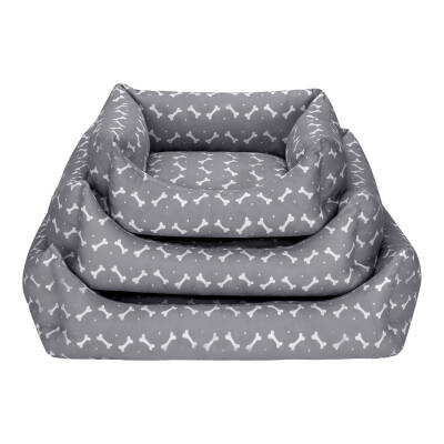 Pet Comfort Uniform Bone Gri-Beyaz Kedi ve Köpek Yatağı M 60x50cm - 4